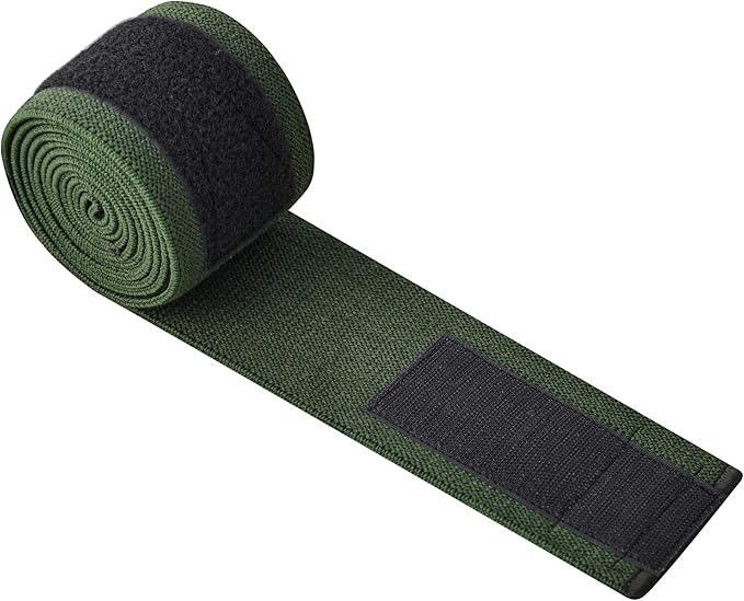 AQF Knee Wraps Weight Lifting Bandage - IPL and USPA Approved Gym Knee Support - Heavy Duty 78” Elasticated Support Straps Guard Powerlifting, Squatting (Pair)