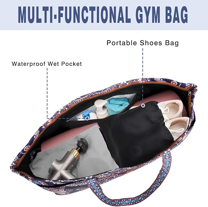 Yoga Mat Bag Yoga Mat Carrier with Shoes Compartment & Wet Pocket Pilates Bag with Zipper Pockets & Yoga Mat Holder Strap Yoga Bags and Carriers Fits All Your Stuff