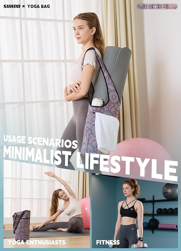 Yoga Mat Bag – Neoprene, Lightweight, Spacious Carrier, Large Zipper Pocket, Ideal for Gym Yoga & Fitness Mats