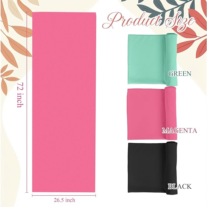 Breling 3 Pack 26"x73" Hot Yoga Mat Towel Pack Non-Slip Yoga Mat Gym Sweat Absorbent Microfiber Towel for Pilates Workout Women Men