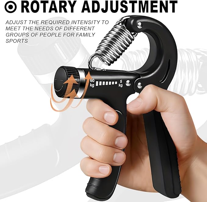 Grip Strength Trainer, Hand Grip Exerciser Strengthener with Adjustable Resistance 11-132 Lbs (5-60kg), Forearm Strengthener, Hand Exerciser for Muscle Building and Injury Recover