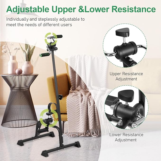 Pedal Exerciser Bike for Seniors,Hand Arm Leg and Knee Physical Therapy Peddler Exercise Equipment Adjustable Fitness Equipment for Seniors, Elderly Home Pedal Exercise Bike for Total Body