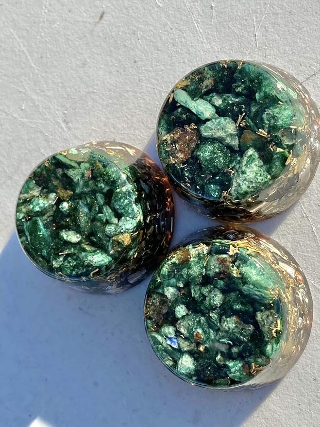 Green Fuchsite Orgone Generator Energy Accumulator 528Hz/7.83Hz/Advance Harmonics Many Beautiful Ingredients and Colors! smtbscOG(B. Green Fuchsite)