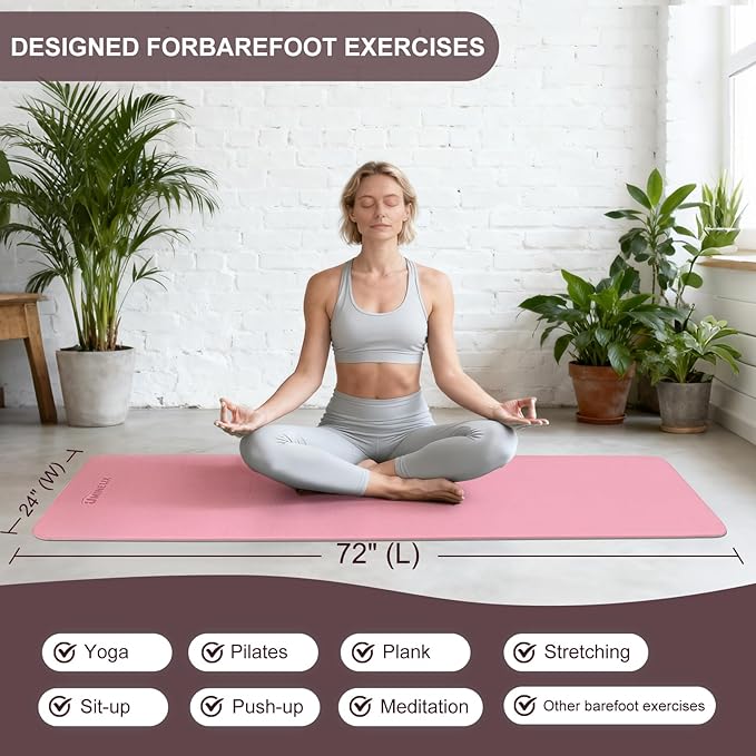 UMINEUX Yoga Mat Extra Thick 1/3'' & 2/5" Non Slip Yoga Mats for Women Eco Friendly TPE Fitness Exercise Mat with Carrying Sling & Storage Bag
