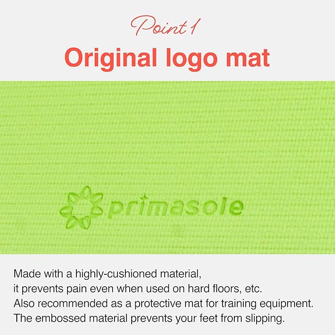 PrimasoleLight Green‌ Non Toxic Yoga Mat with Poses - 68"Lx24"Wx1/4 Inch Non-Slip Workout Mats for Home, At Home Workout Mat with Carry Strap for Yoga Pilates PSS91NH044NA
