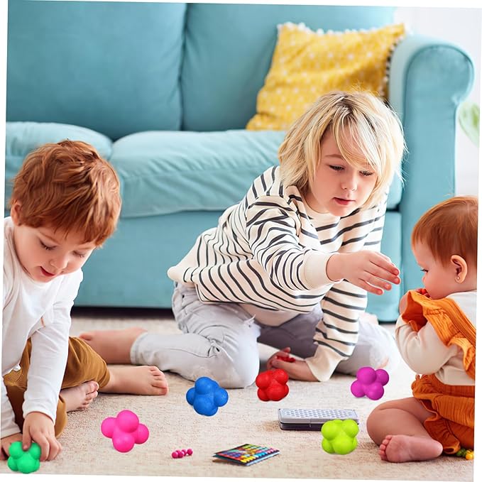 GARVALON 6 Pcs Hexagonal Reaction Balls Fitness Agility Training Equipment for Goalkeeper and Sports Exercise Lightweight Reaction Balls for Hand Eye Coordination Colorful
