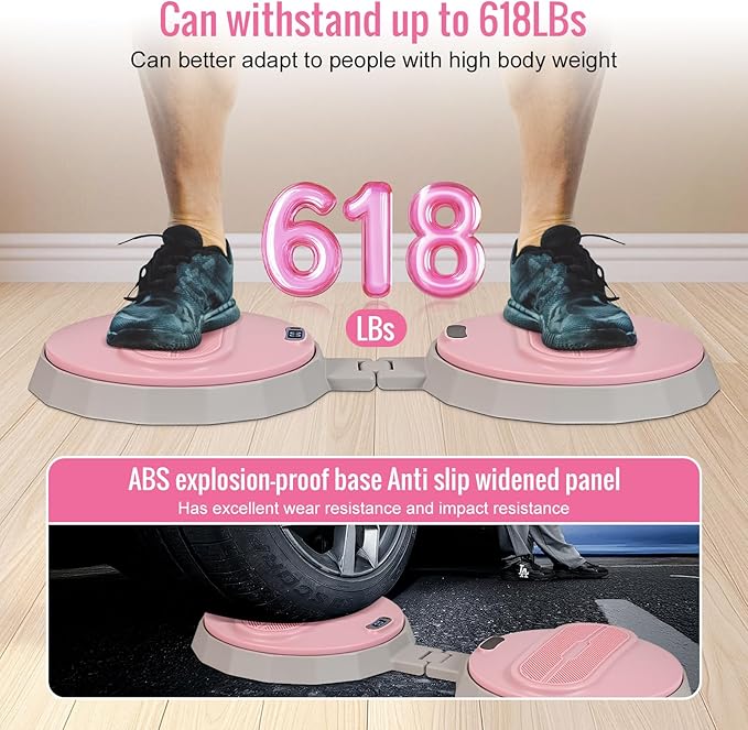 Waist Twister Machine, Foldable Portable Exercise Twist Board for Women Men, Noiseless Ab Twister for Home Gym Equipment, 618 lbs Capacity | Track Reps