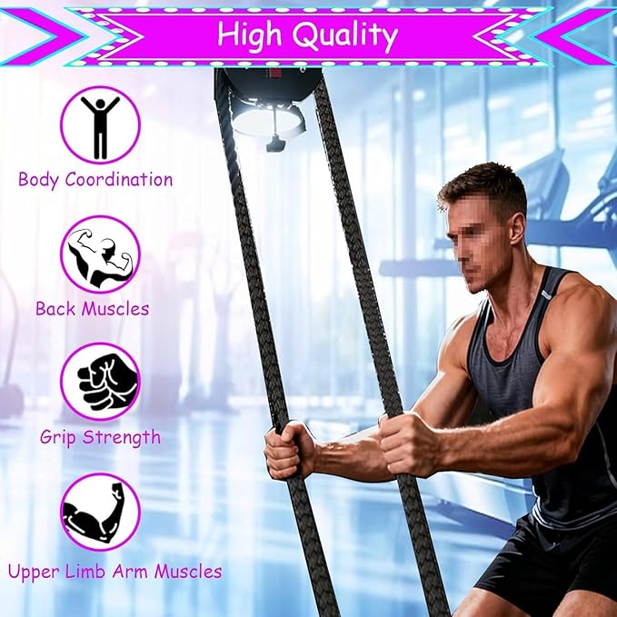 Resistance Trainer Machine, Endless Rope Trainer | Adjustable | Suspension Endless Rope Pulley System | Closed-Loop Nylon Rope | Home Gym Infinity Rope for Interval Resistance Training Red