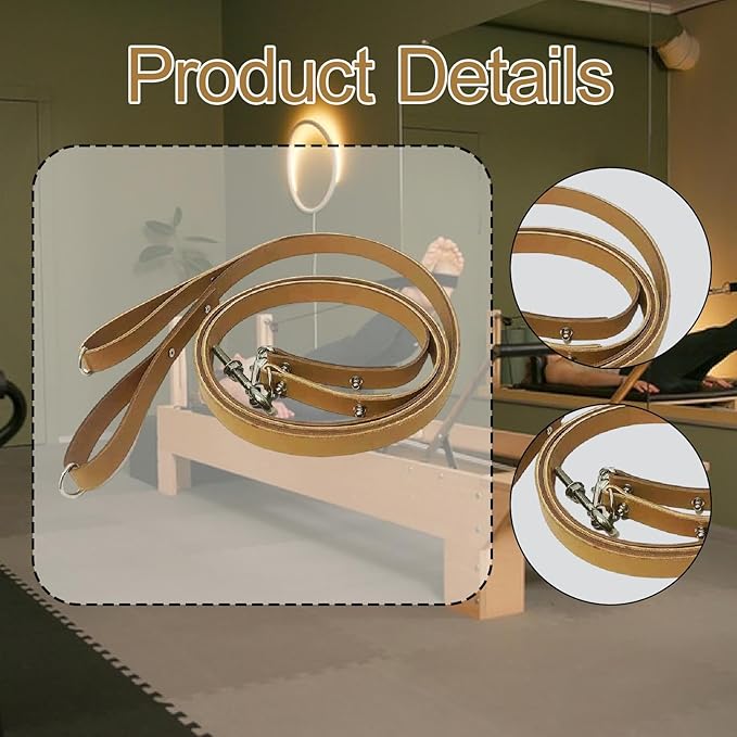 2 Pieces Pilates Reformer Pull Ropes Yoga Belts Comfortable Yoga Straps Accessories for Exercise Gym Pilates Core Bed