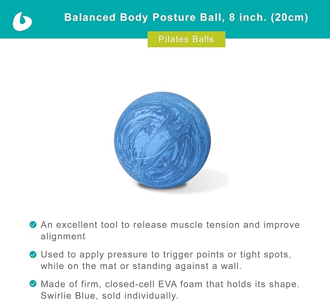 Balanced Body Posture Ball, EVA Foam Pilates Prop for Alignment, Posture Tool for Thighs, Back, Legs