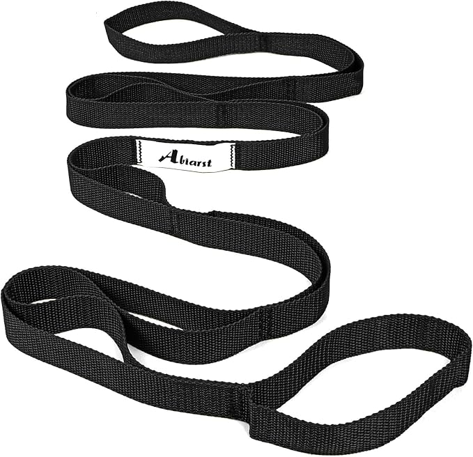 Stretching Strap Yoga Straps for Physical Therapy, 10 Loops Non-Elastic Stretch Band for Pilates, Flexibility, Exercise and Gymnastics
