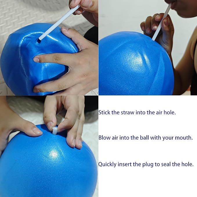 9 Inch Mini Exercise Ball - Portable Non-Slip Surface Yoga & Pilates Ball for Core Training, Fitness - Home & Office Use