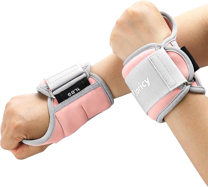 Wrist Weights with Thumb Loops Lock for Women Men 1 Pair 2 3 4 5 6 LBS Arm Weight Ankle Weights Weighted Gloves for Running Walking Jogging Physical Therapy Gym Workout Cardio Exercises