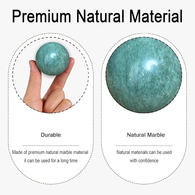 Hand Therapy Balls for Stress Relief,Baoding Balls for Women & Men,Marble Chinese Massage Ball Set for Hand Exercise,Arthritis,Brain Stress Relief,2 Pack with Storage Bag (1.90inch Green)