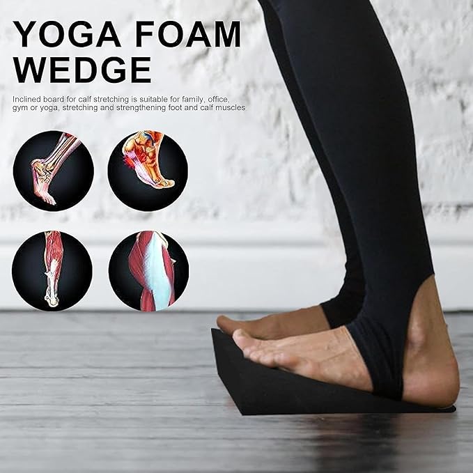 KYOFIS Yoga Foam Wedge, Slant Board for Squats EVA Calf Stretcher for Fitness, Pushup, Weightlifting, Yoga, Knees Over Toes Training (Size : 24x15x6cm)