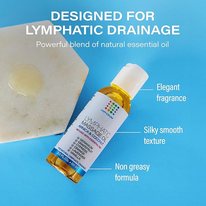 Bruizex Lymphatic Drainage Massage Oil: Arnica and Coconut Oil for Manual Lymph Drainage & Post Surgery Recovery for Liposuction, 360 Lipo, BBL,Tummy Tuck, Lymphedema, Lipedema, Lipo Foam- 2.0 oz