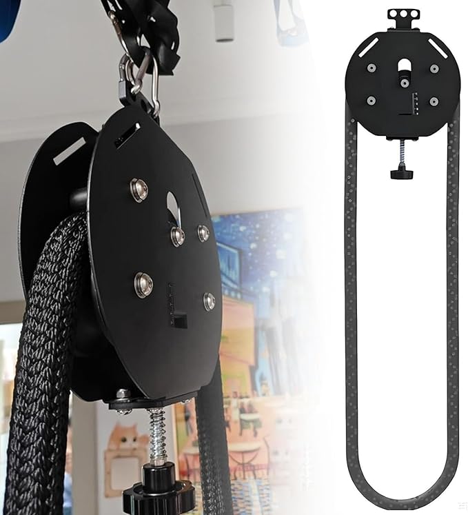 Endless Rope Trainer | Adjustable Resistance Trainer Machine | Suspension Endless Rope Pulley Trainer | Closed-Loop Nylon Rope | Home Gym Infinity Rope for Home Gym Black