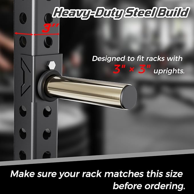 Stainless Steel Sleeve Weight Plate Holder for Power Rack – Choose 2×2 or 3×3 Uprights – Fits 5/8" to 1" Holes – 300lbs Capacity, Heavy-Duty Steel Peg with Stainless Cover, Pair