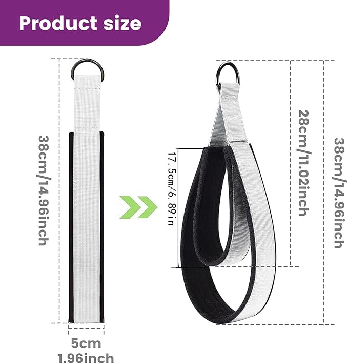 2X D- Straps for Handle, Fitness, Pilates, Double Loop