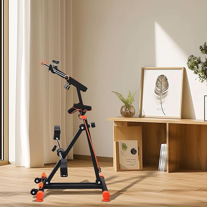 Rehabilitation Trainer Exercise Bike for Seniors, Hand Arm Leg Knee Peddler with Action Roller Handle, Pull Rope Swing Pedal Foot Massage, Adjustable Upper Lower Limb Home Fitness Equipment