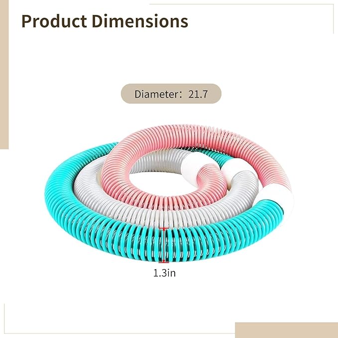 Fitness Hoop For Adults, Weighted 3.3Lbs/1.5Kg, Soft Spring Design, Pvc, Weight Loss, Exercise, Shape, Anytime