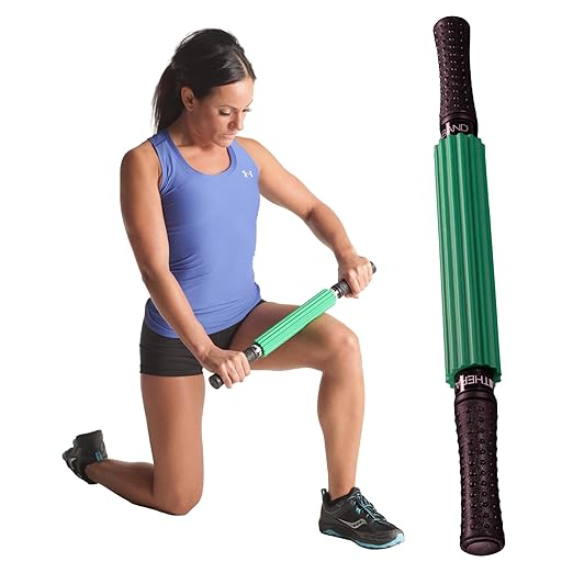 THERABAND Roller Massager +, Muscle Roller Stick for Self-Myofascial Release, Deep Tissue Massage Rolling Pin, Trigger Point Release, Muscle Soreness, Best Gifts for Runners, Athletes, Crossfit