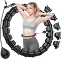 Plus Size Silent Weighted Hula Infinity Fitness Detachable Hoops 65-Inch 32 Knot, Smart Noiseless Infinity Hula for Women, Waist and Abdominal Home Weight Loss Exercise Fit Hoop