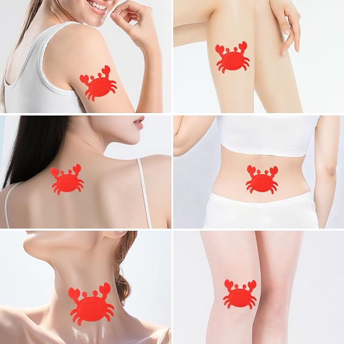 30Pcs Castor Oil Patch for Belly Button with 4oz Organic Castor Oil in Glass Bottle, Castor Oil Pack Belly Button Patches for Stomach Hand Self Adhesive (30pcs Crab Pack)