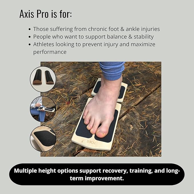 Slant Board Balance Board for Ankle & Calf Stretching – Single-Leg Axis Board for Physical Therapy, Rehab & Stability Training – Non-Slip Wooden Wobble Board
