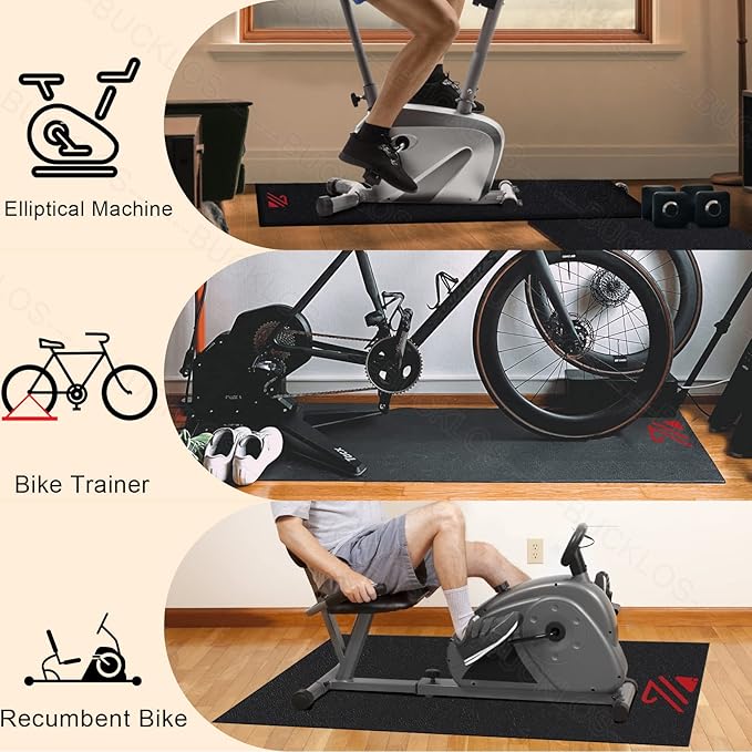 BUCKLOS Treadmill Mat for Carpet,for Hardwood Floors,36"x72",36"x84",1/5" Thick,Exercise Equipment Mat for Treadmill/Walking pad/Bike/Nordictrack Indoor Cycles,No Slip,Noise Shock Absorption
