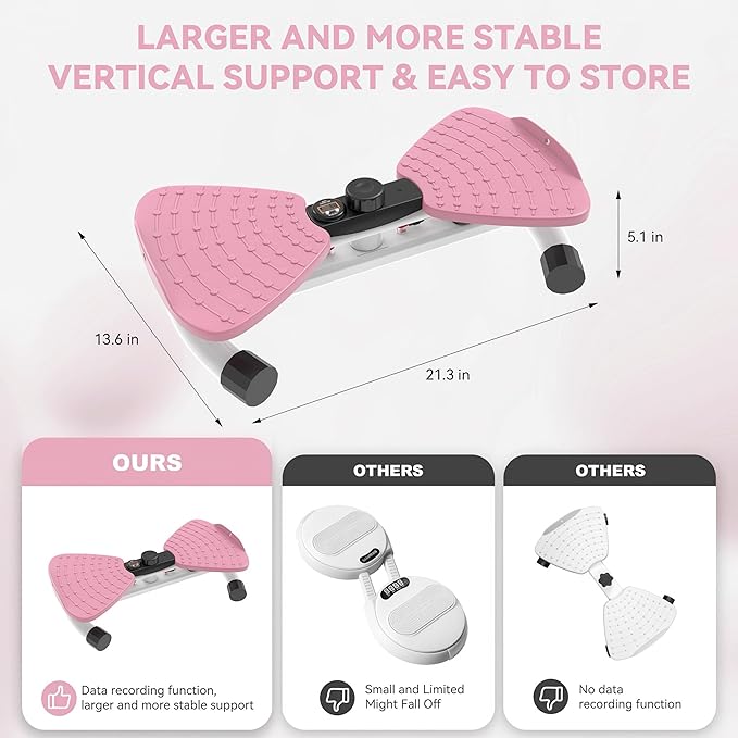 Twister, Adjustable Twisting Board for Women and Men, Home Gym Equipment Noiseless Twister, 330 lbs Load Capacity | Digital Display Tracks Time, Reps and Calories (Blue,Pink,Purple)