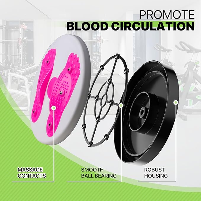 Ab Twister Board with 4 Mangets Reflexology Abdominal & Stomach Exercise Equipment for Slimming and Strengthening