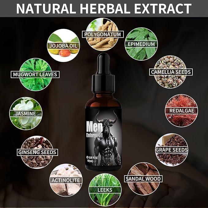 Men Enhancement Grow Oil, Big Size Male Re-Vitalize Oil, PenI Health for Skin Hydration & Sensitivity Support Restore Corpus Cavernosum for Men’s Health Moisturize Skin Improves Sensation, SN10ML
