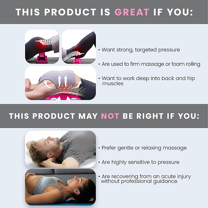 Thrival Wave - Fully Adjustable Psoas, Back and Hip Flexor Muscle Release Tool for Deep Tissue, Trigger Point Massage (Pink) – Made in USA