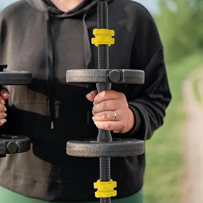 Toyvian Universal Dumbbell Connector Barbell Connector Rod with 4 Nuts 45cm Fitness Bar for Strength Training Equipment Attachments at Home Gym
