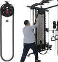 Endless Rope Trainer, Suspension Pulley Cable Machine with Adjustable Resistance & Nylon Rope, Pull Rope Fitness Training Equipment, for Physical Training Red