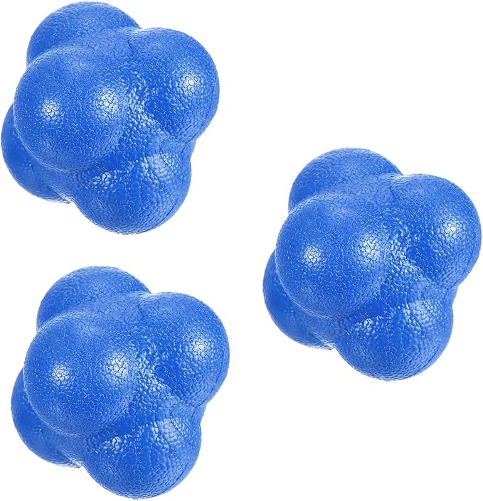 3 Pack Bounce Reaction Ball - Coordination Training Ball, Wear-Resistant, Apply to Tennis/Softball/Badminton Training (57 x 57mm, Blue)