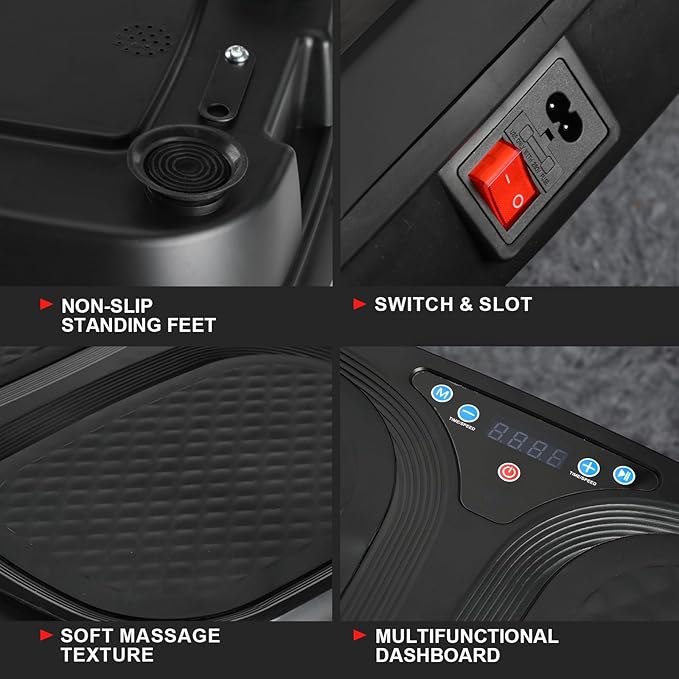 Vibration Plate Exercise Machine - Weight Loss & Toning for Cardio Fitness Home Gym Fitness Equipment for Lymphatic Drainage and Weight Loss Whole Body Workout Shaping