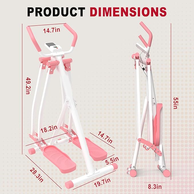 HOTWAVE Space Walker Exercise Machine - Air Walker Elliptical Trainer for Home Use, with Foldable Design for an Aerobic Stepper and Cross Trainer Glider Exercise Machine for Men and Women