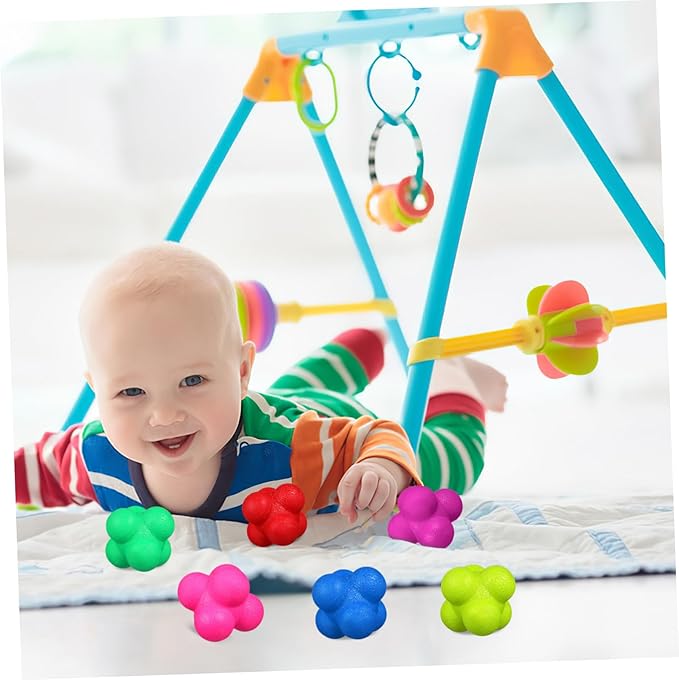 6pcs Hexagonal Reaction Balls Reaction Training Toys Smart Reflex Balls