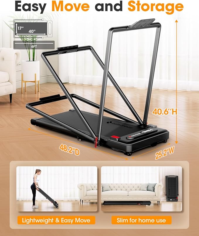 2.5HP Walking Pad with Incline 330lbs, 3 in 1 Walking Pad Treadmill 5-Level Big LED, Under Desk Treadmill for Home,Hike/Jog/Run,Portable,Small, with Remote Control,Assembly Free,Wider Belt