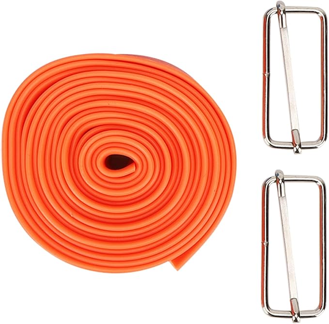 Semme 5cm X 2.5m Elastic Tension Strap for Strength Training Pilates Soft TPR with Buckles for Women and Girls Orange