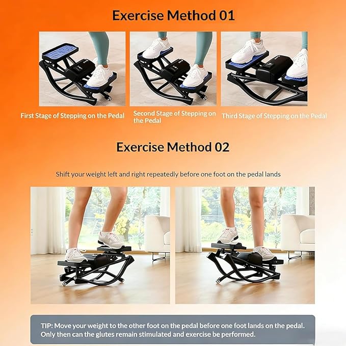 Rock Stepper Side to Side, Mini Stepper with Resistance Bands, Steppers for Exercise at Home, No Assembly Stair Climber for Full Body Workout, Digital Monitor Twist Action Cardio Machine