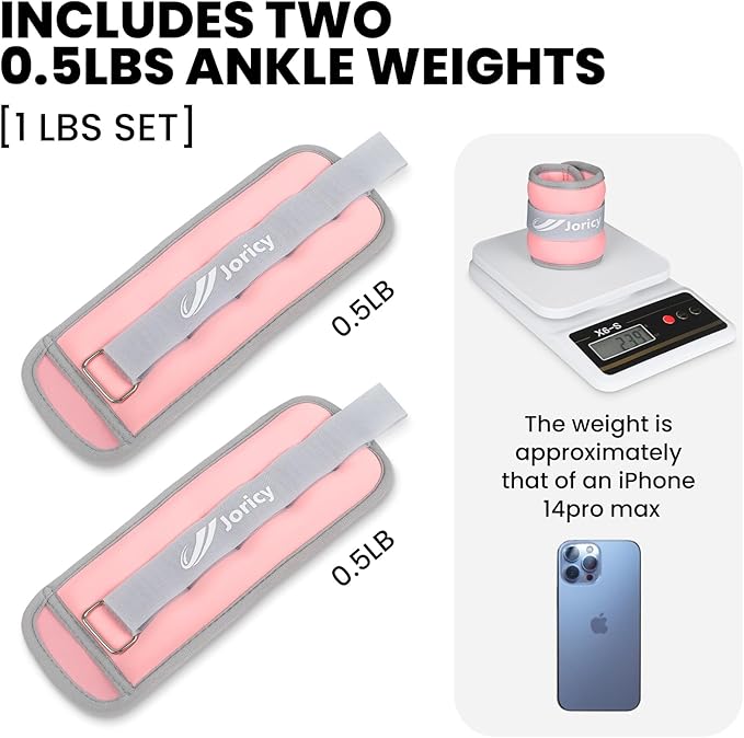 Ankle Weights A Pair of 1/2/3/4/6/8/10/12/20 LBS Wrist Leg Arm Weights for Women Men with Adjustable Straps, Strength weighted for Physical Therapy Running Walking Fitness Gym Workout
