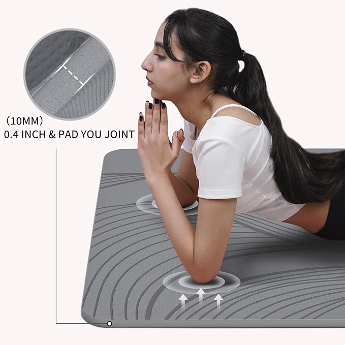 Large Yoga Mat-72’x36’x0.4’ Extra Width ＆ Thick,Comfortable,Non-Slip Exercise Mat-Works Great on All Floor for Stretching,Yoga Studio,Gym or Home Workouts