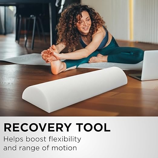TheraBand Foam Roller, 36" Half Round, High Density Pro Foam Roller Tool for Post-Workout Recovery & Pre-Workout Warm-Up, Roll Out Muscle Soreness, 6" Diameter, White