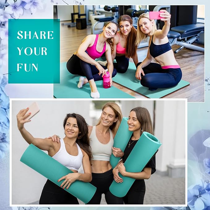 Timgle 6 Pcs 10mm Thick Yoga Mat Bulk, 68 x 24 Inches, Anti-slip Tear-resistant Exercise Mat Adult Kids Gym Mats for Fitness, Stretching, Workout and Studio, Outdoor Yoga, Pilates