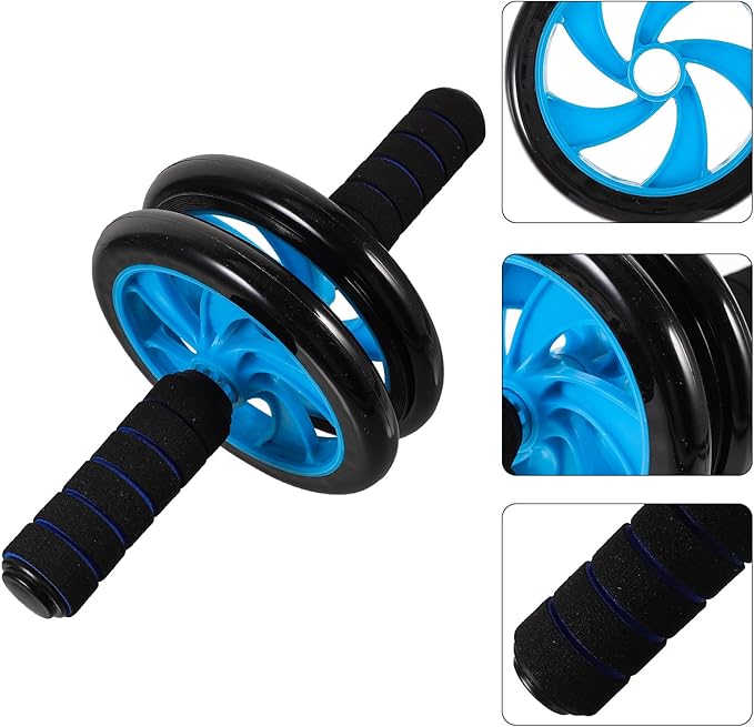 YARNOW Abdominal Exercise Wheel Two-wheel Roller for Home Fitness Core Training, Quiet Operation Ab Roller for Workout and Abdomen Strengthening Random Style
