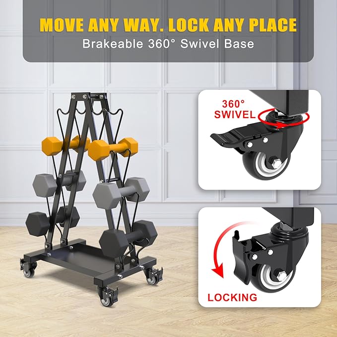 Kipika Heavy Duty 3 Tier Dumbbell Rack Multifunctional, Weight Rack for Dumbbells, Home Gym Equipment, Suitable for Storage of Dumbbell, Kettle Bell, Barbell Plate, Barbell Bar
