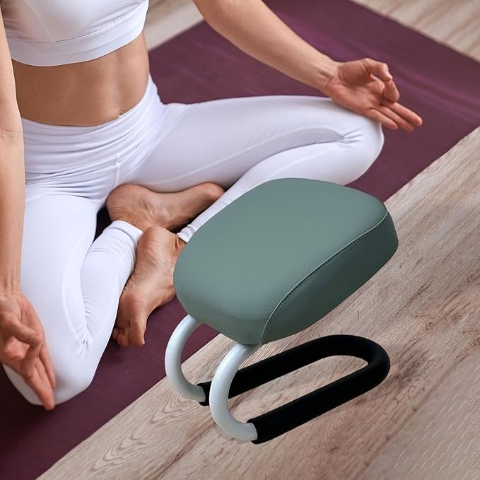 Colaxi Meditation Stool for Adults, Meditation Bench Kneeling Stool, Ergonomic Portable Chair with Anti Slip Cover, Adjustable Prayer Bench Seat for Home Studio Praying Yoga, Style A Blue